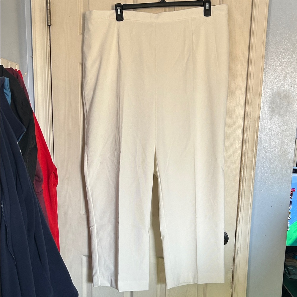 NWT Alfred Dunner Classic fit ivory corduroy pants size 24W